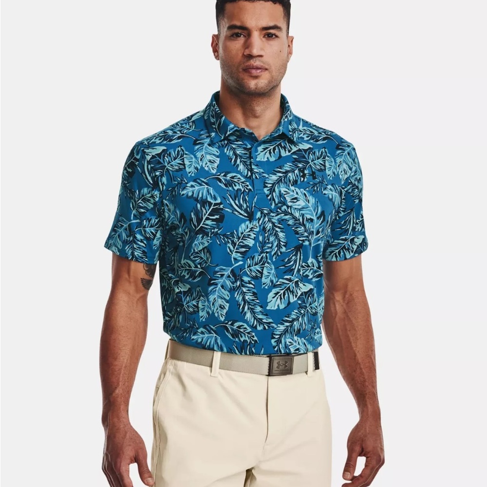 UNDER ARMOUR Men's Playoff 2.0 Golf Polo Shirt NWOT Fresco/Cruise Blue